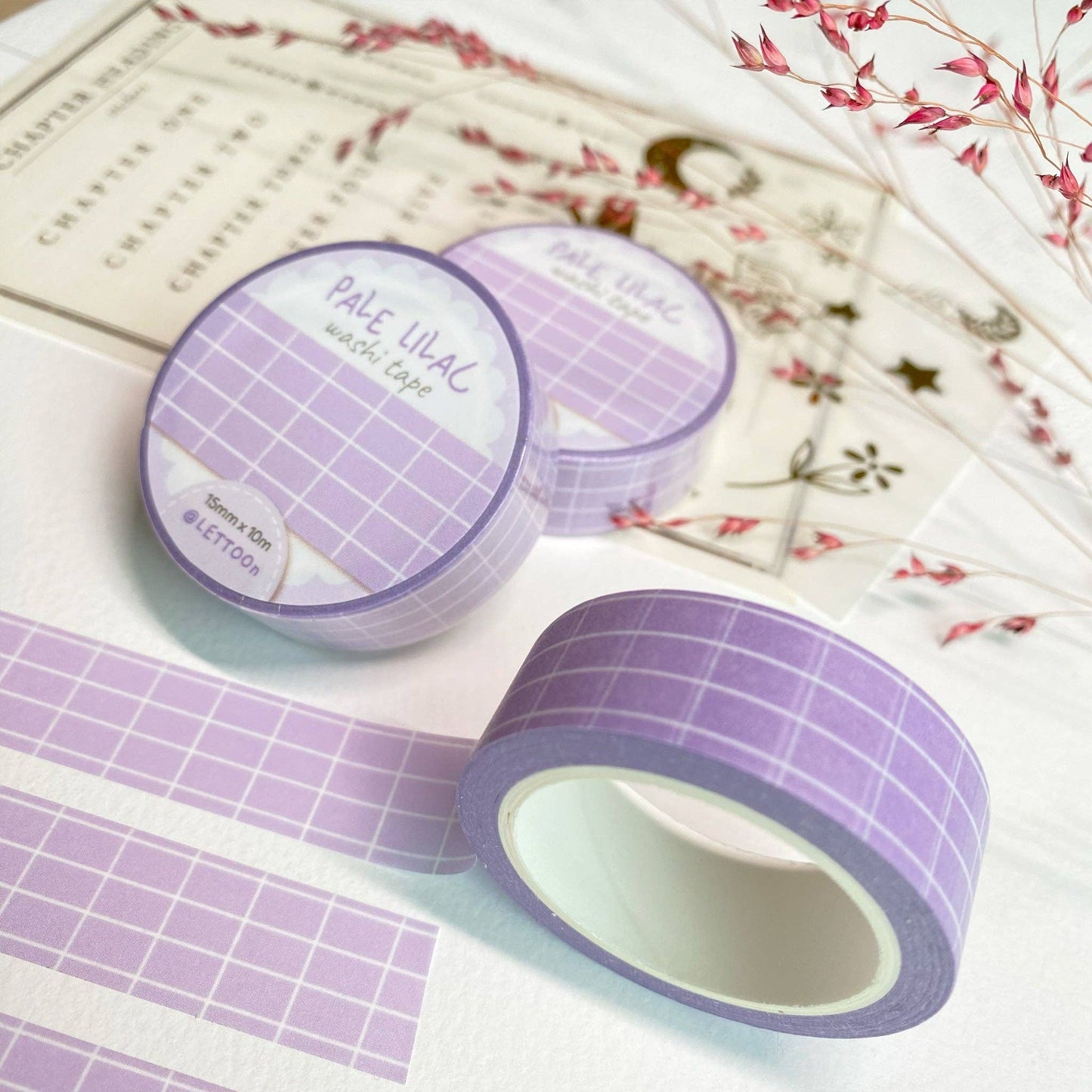 Pale Lilac Grid -washiteippi | LETTOOn