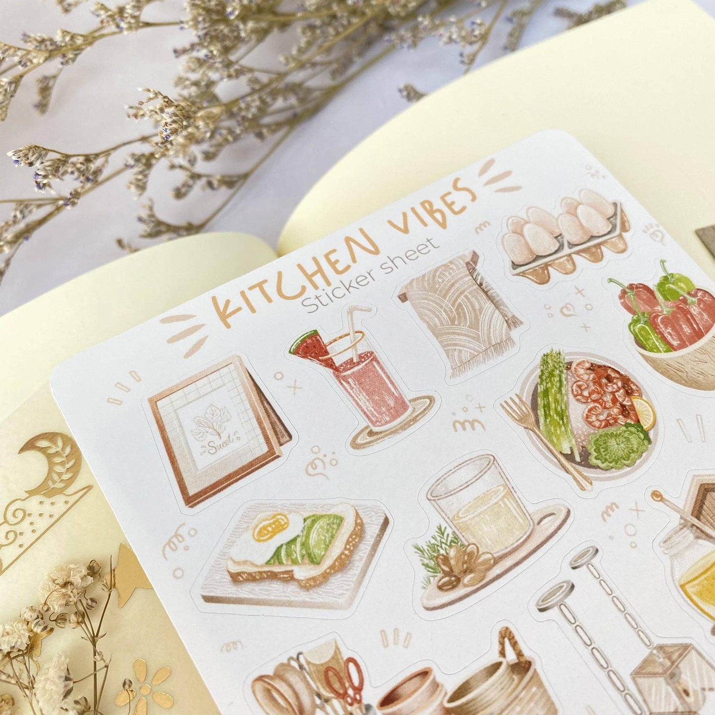 Kitchen Vibes -tarra-arkki | LETTOOn