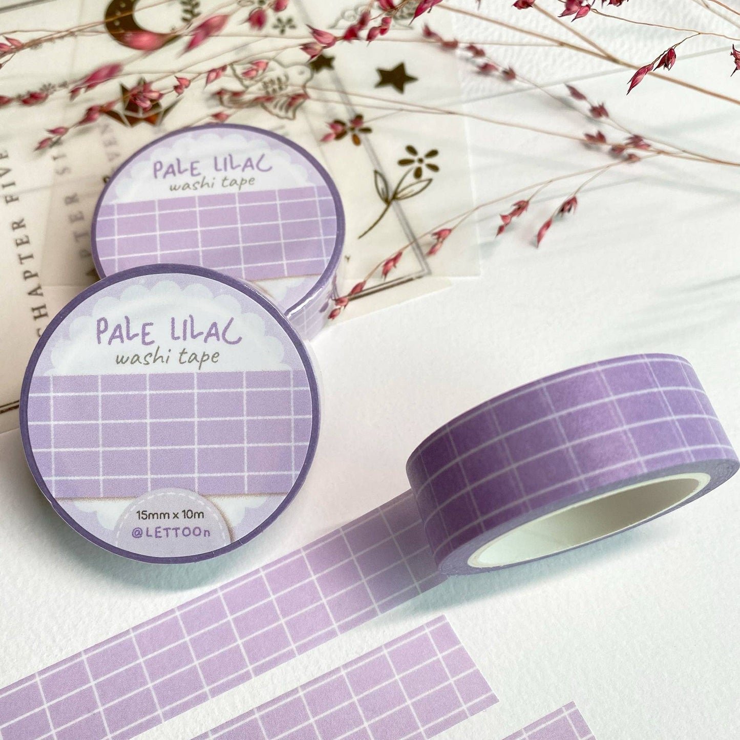 Pale Lilac Grid -washiteippi | LETTOOn