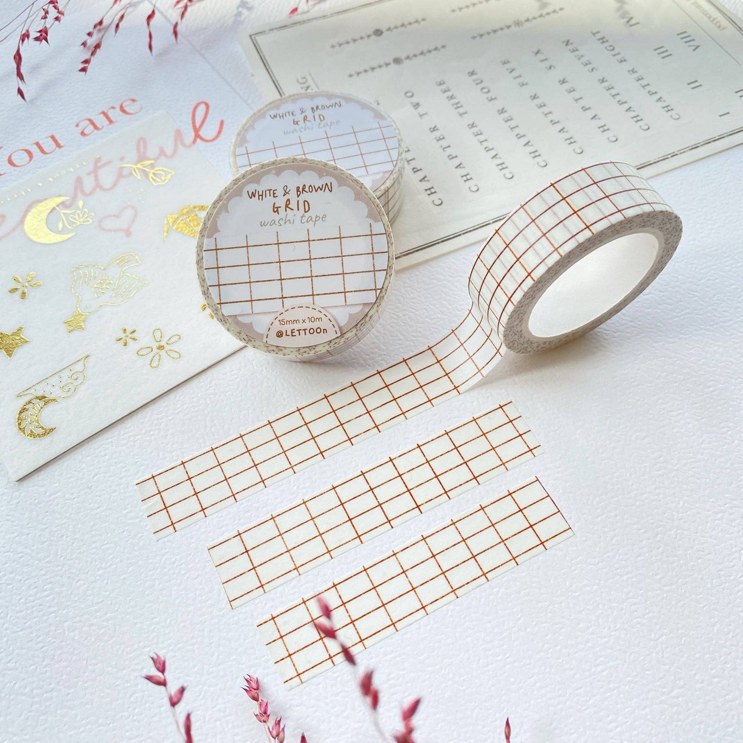 White & Brown Grid -washiteippi | LETTOOn