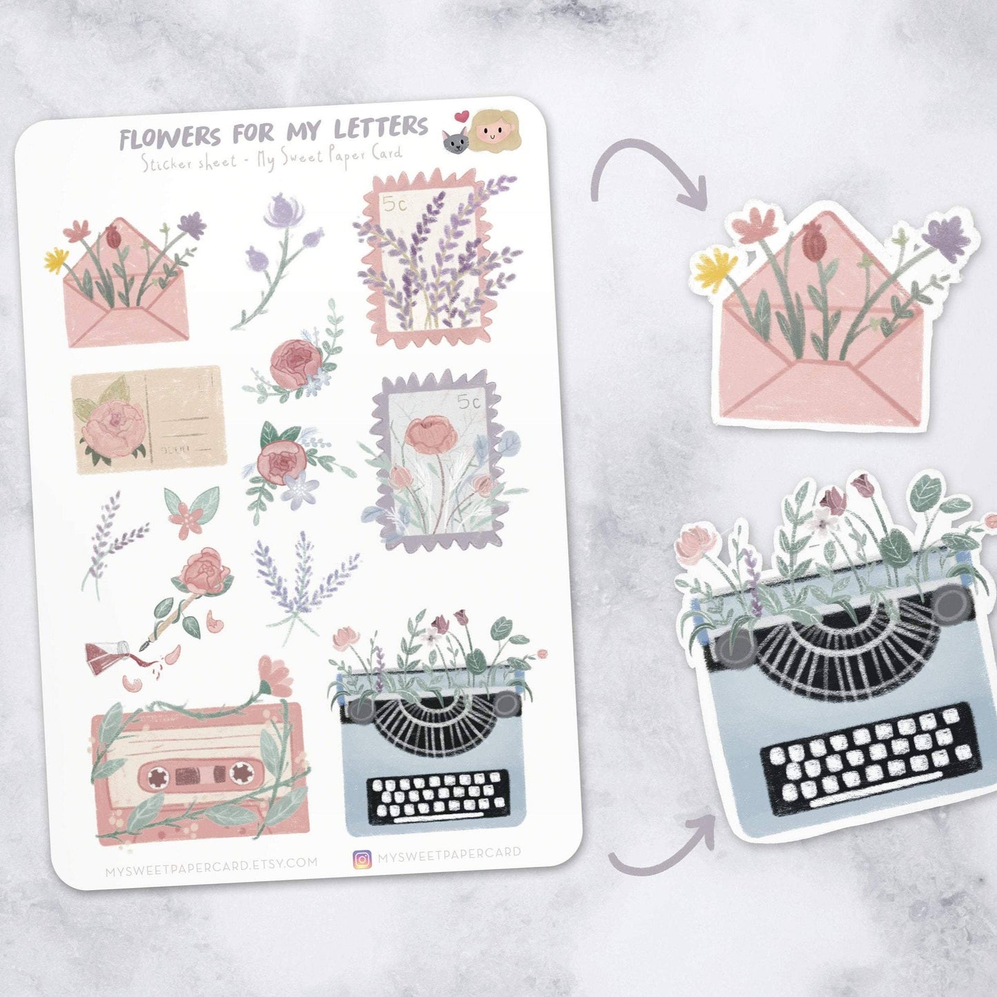 Flowers for my letters -tarra-arkki | My Sweet Paper Card