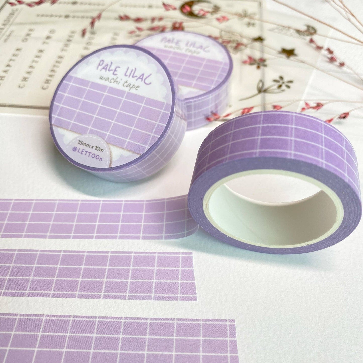 Pale Lilac Grid -washiteippi | LETTOOn