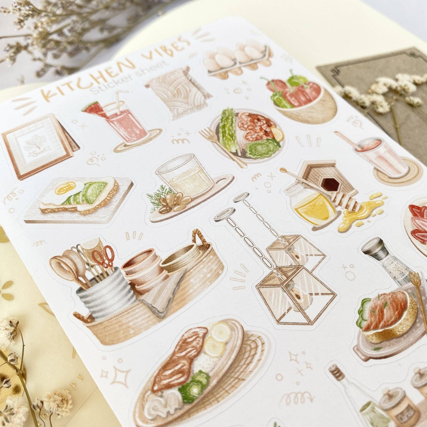 Kitchen Vibes -tarra-arkki | LETTOOn