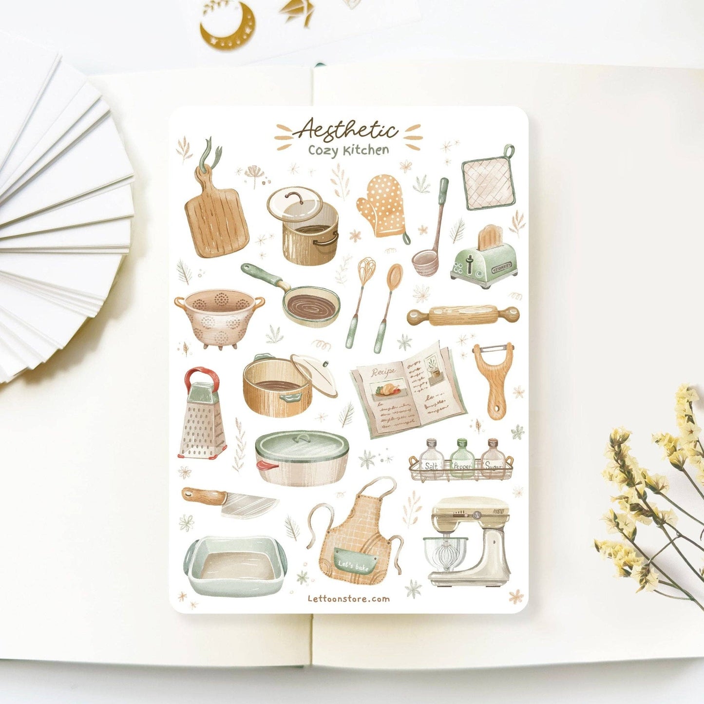 Aesthetic Cozy Kitchen -tarra-arkki | LETTOOn