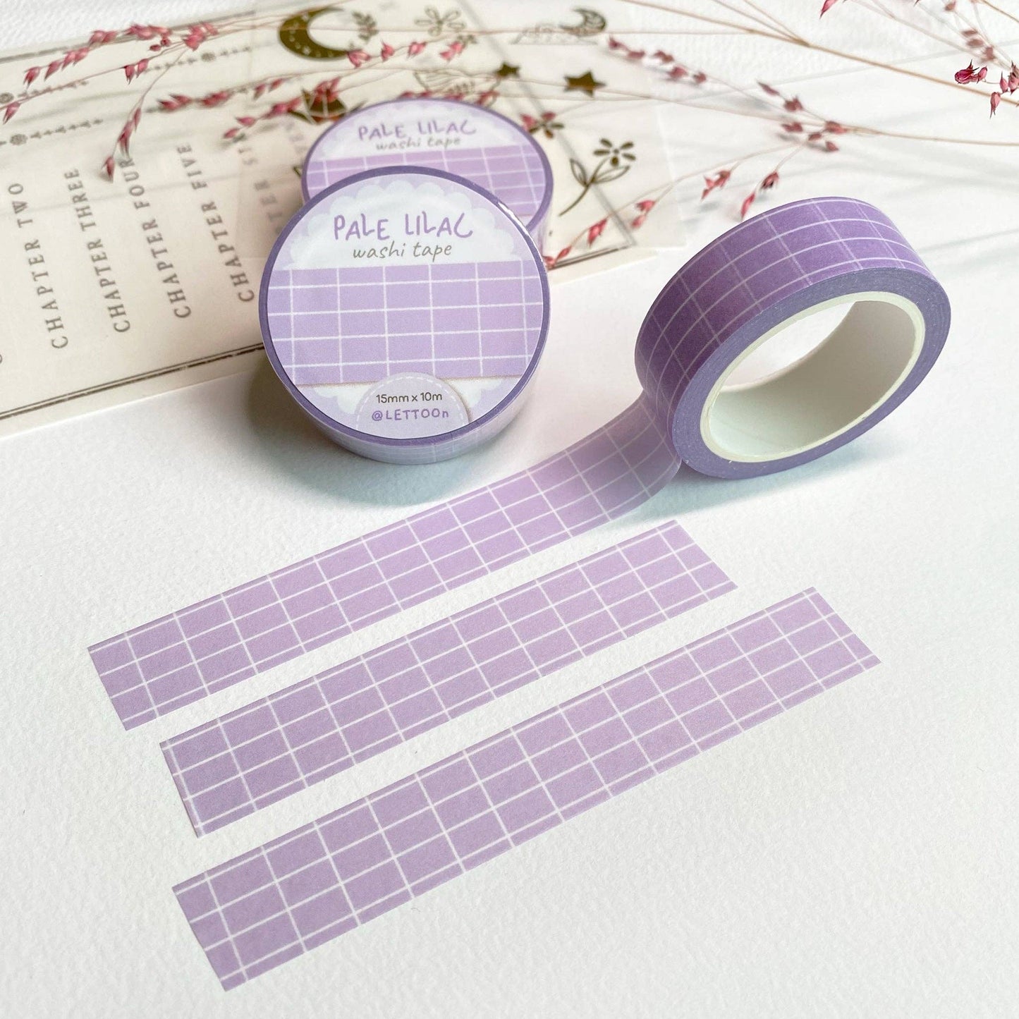Pale Lilac Grid -washiteippi | LETTOOn