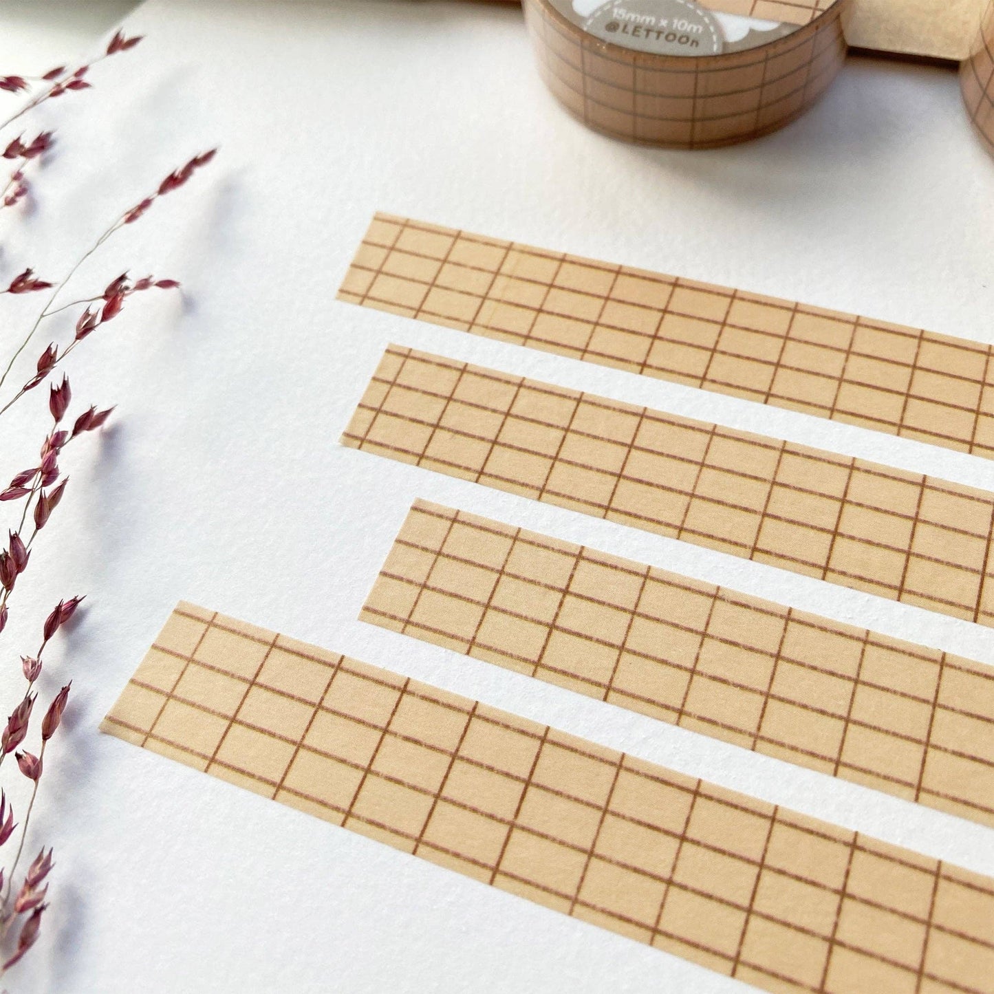 Brown Grid -washiteippi | LETTOOn