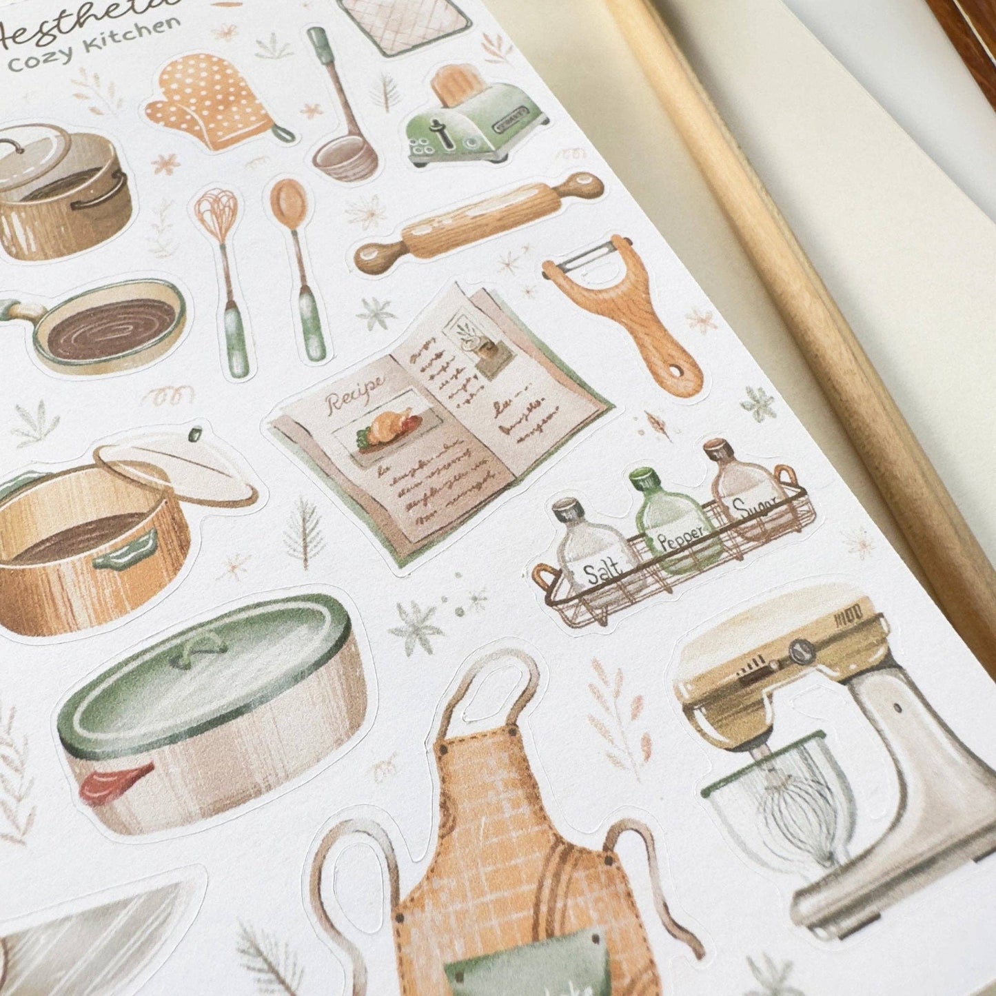 Aesthetic Cozy Kitchen -tarra-arkki | LETTOOn