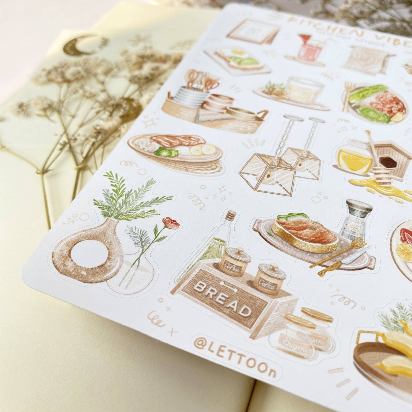 Kitchen Vibes -tarra-arkki | LETTOOn
