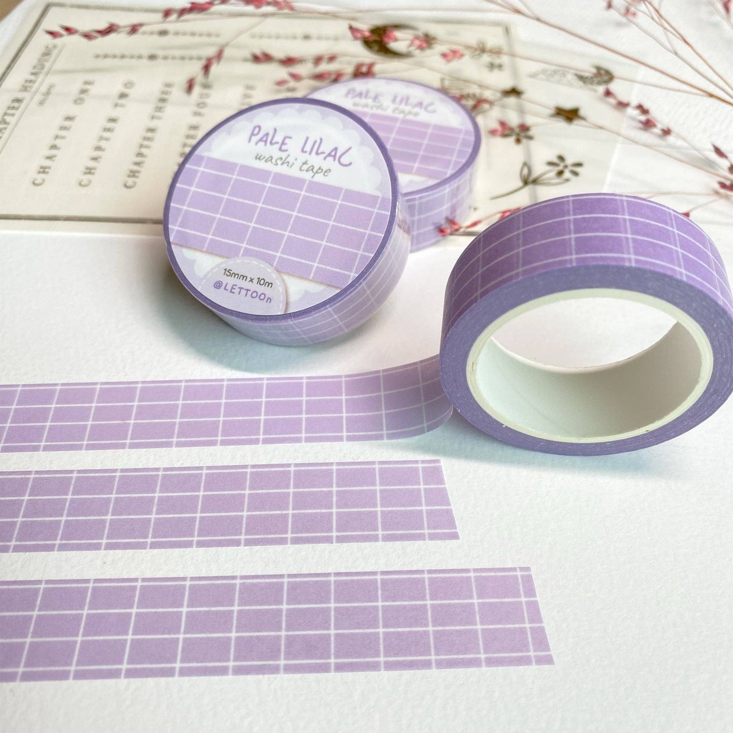 Pale Lilac Grid -washiteippi | LETTOOn