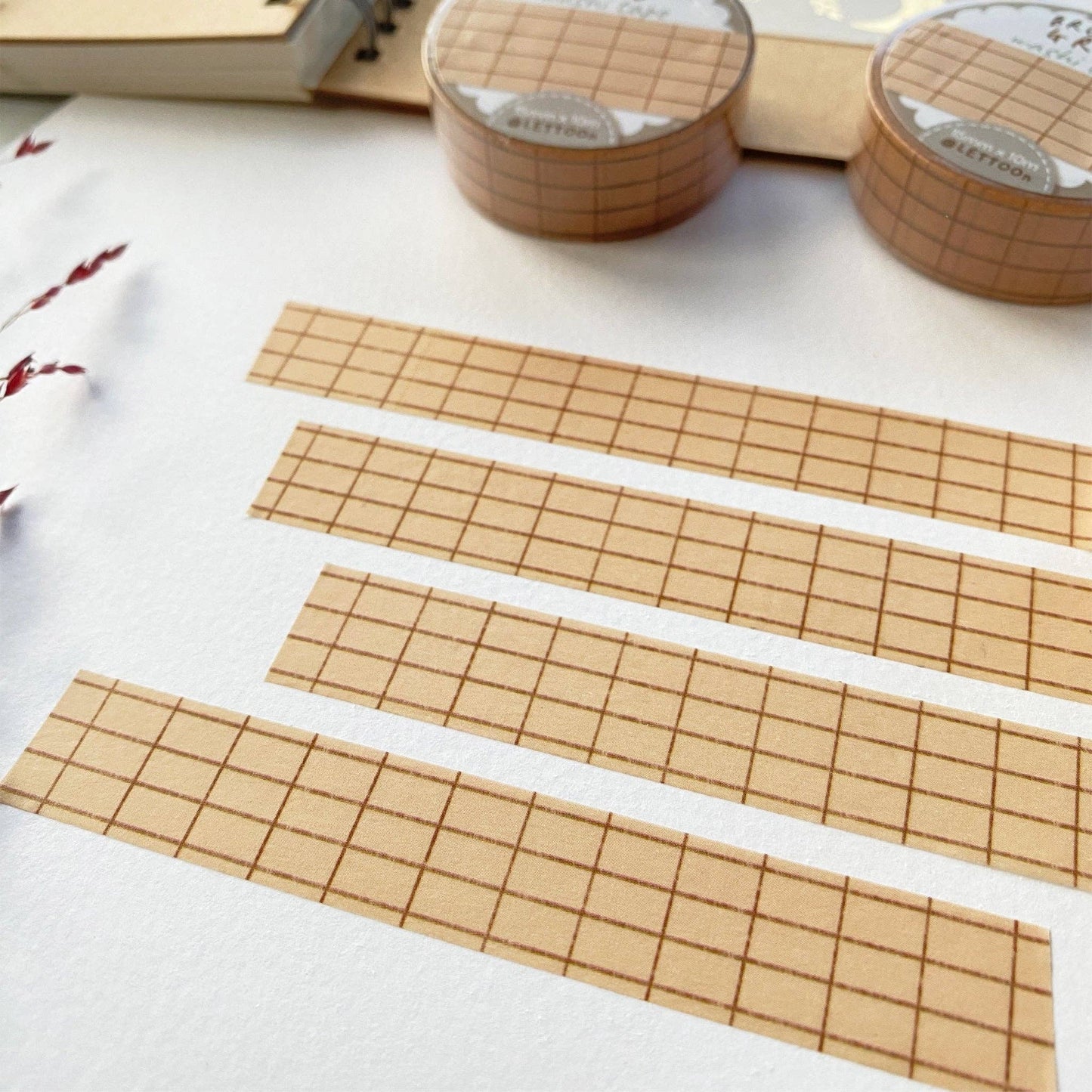 Brown Grid -washiteippi | LETTOOn