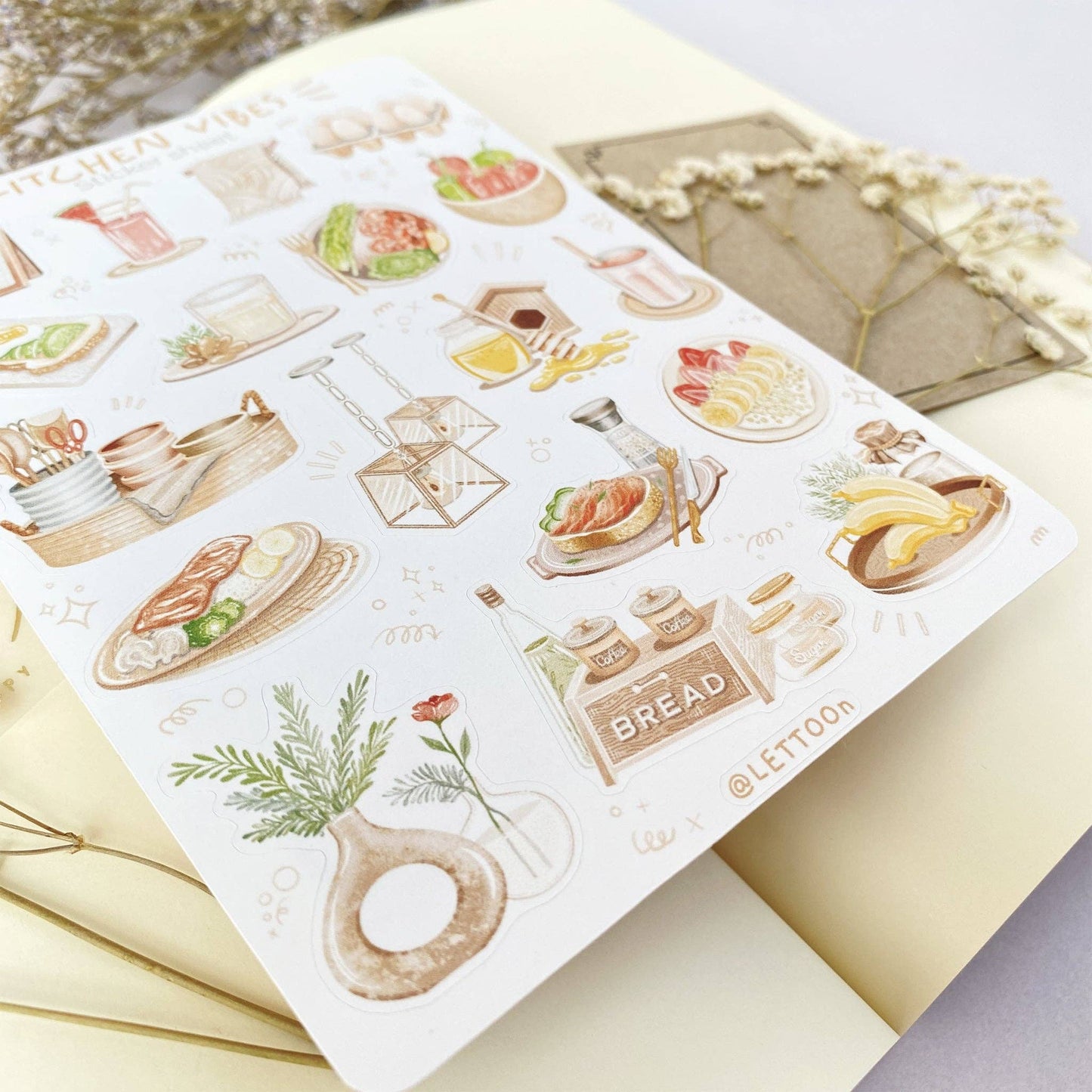 Kitchen Vibes -tarra-arkki | LETTOOn