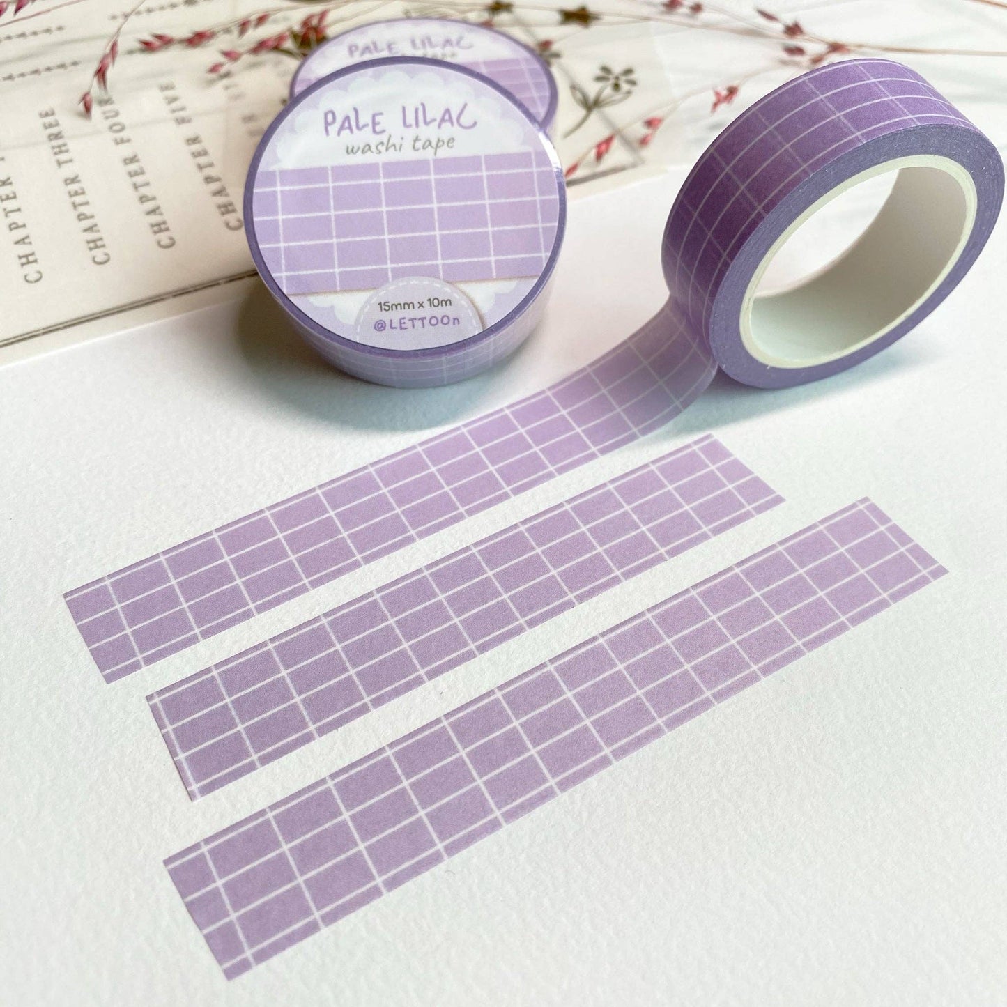 Pale Lilac Grid -washiteippi | LETTOOn