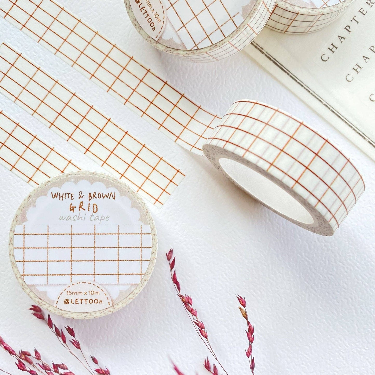 White & Brown Grid -washiteippi | LETTOOn