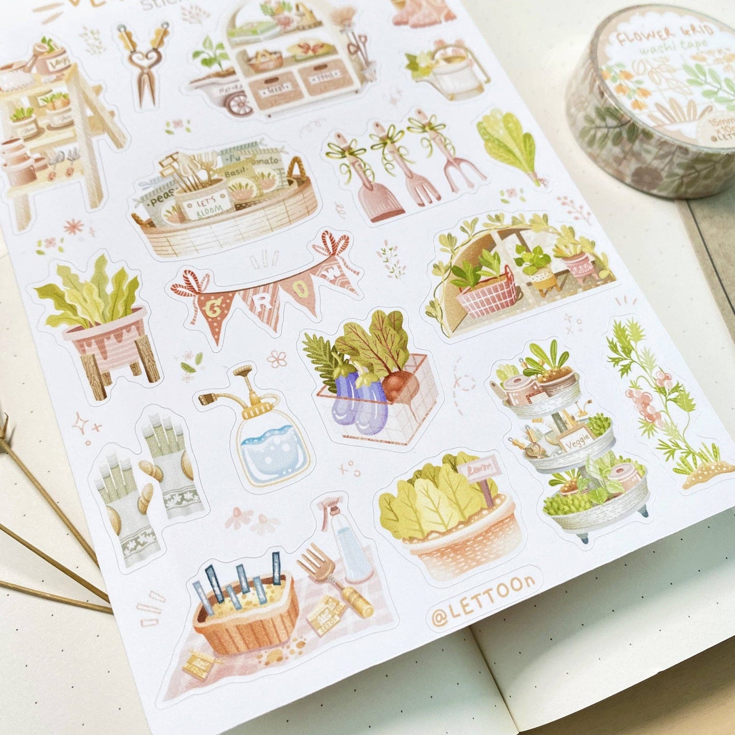 Veggie garden -tarra-arkki | LETTOOn