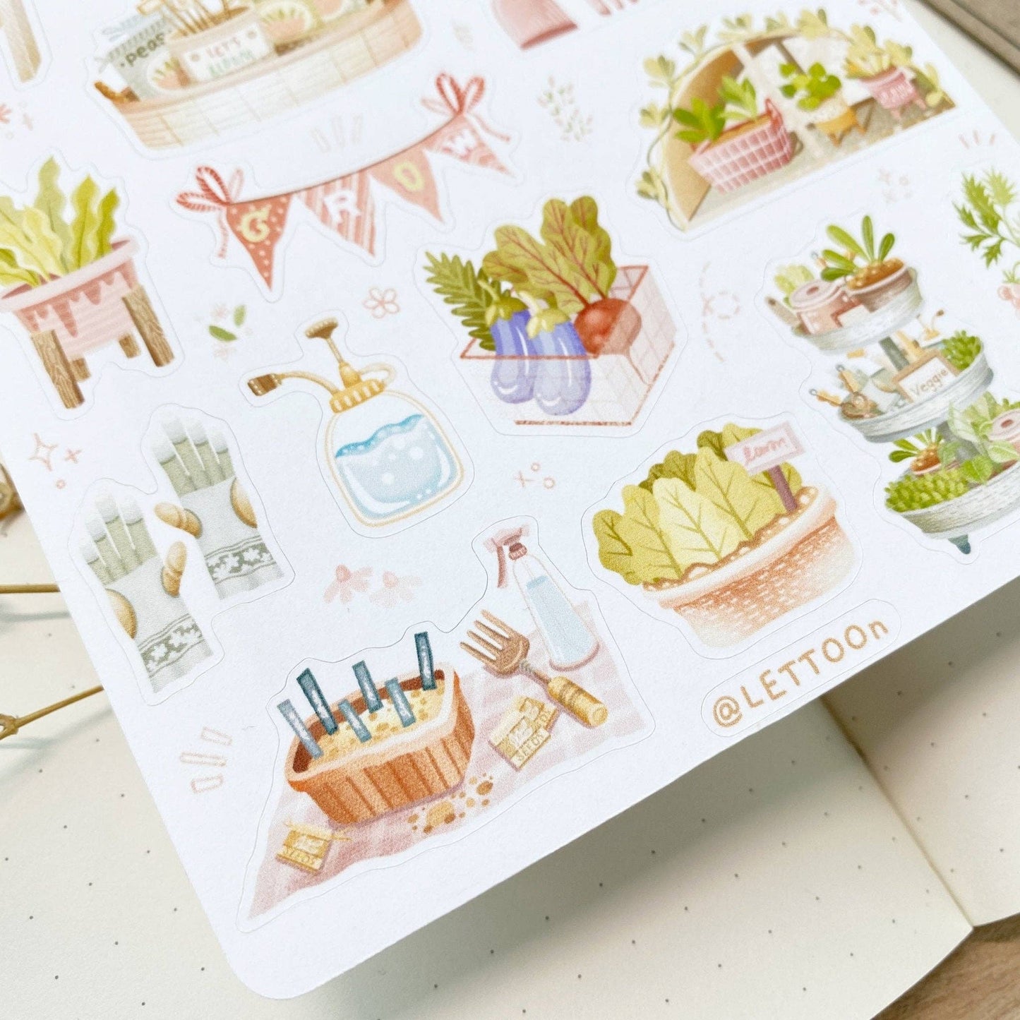 Veggie garden -tarra-arkki | LETTOOn