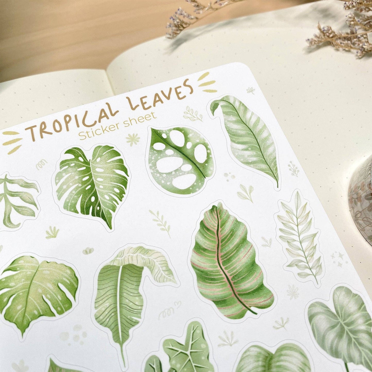Tropical Leaves -tarra-arkki | LETTOOn