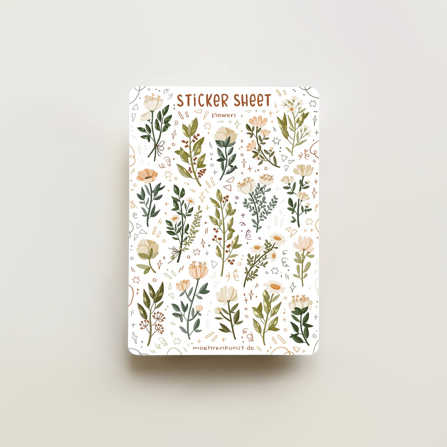 Flowers (white) -tarra-arkki | moehrenkunst