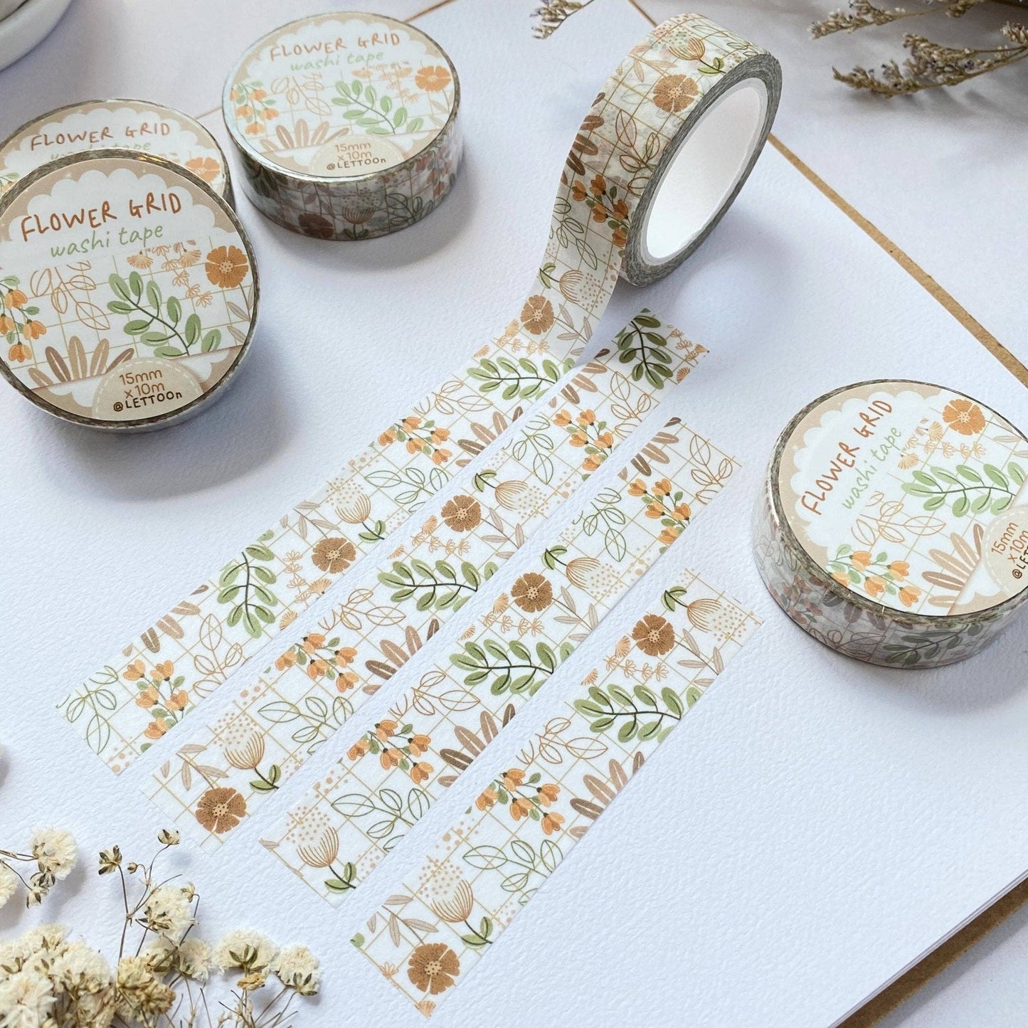 Flower Grid -washiteippi | LETTOOn