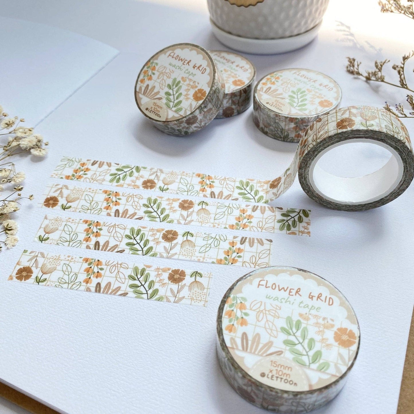 Flower Grid -washiteippi | LETTOOn