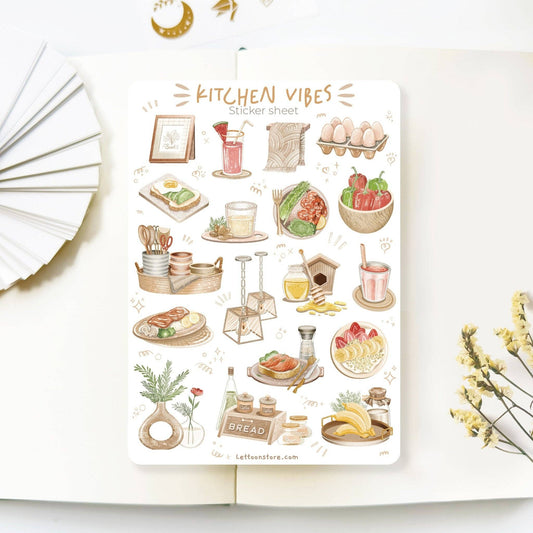Kitchen Vibes -tarra-arkki | LETTOOn