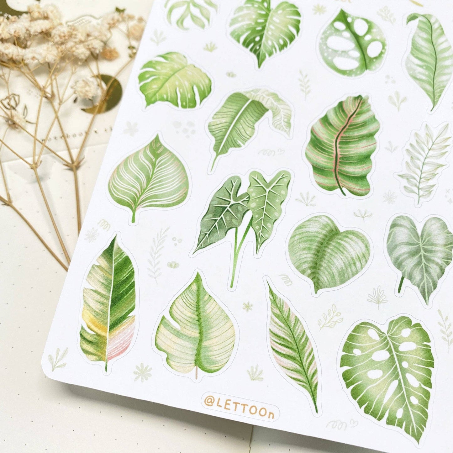 Tropical Leaves -tarra-arkki | LETTOOn