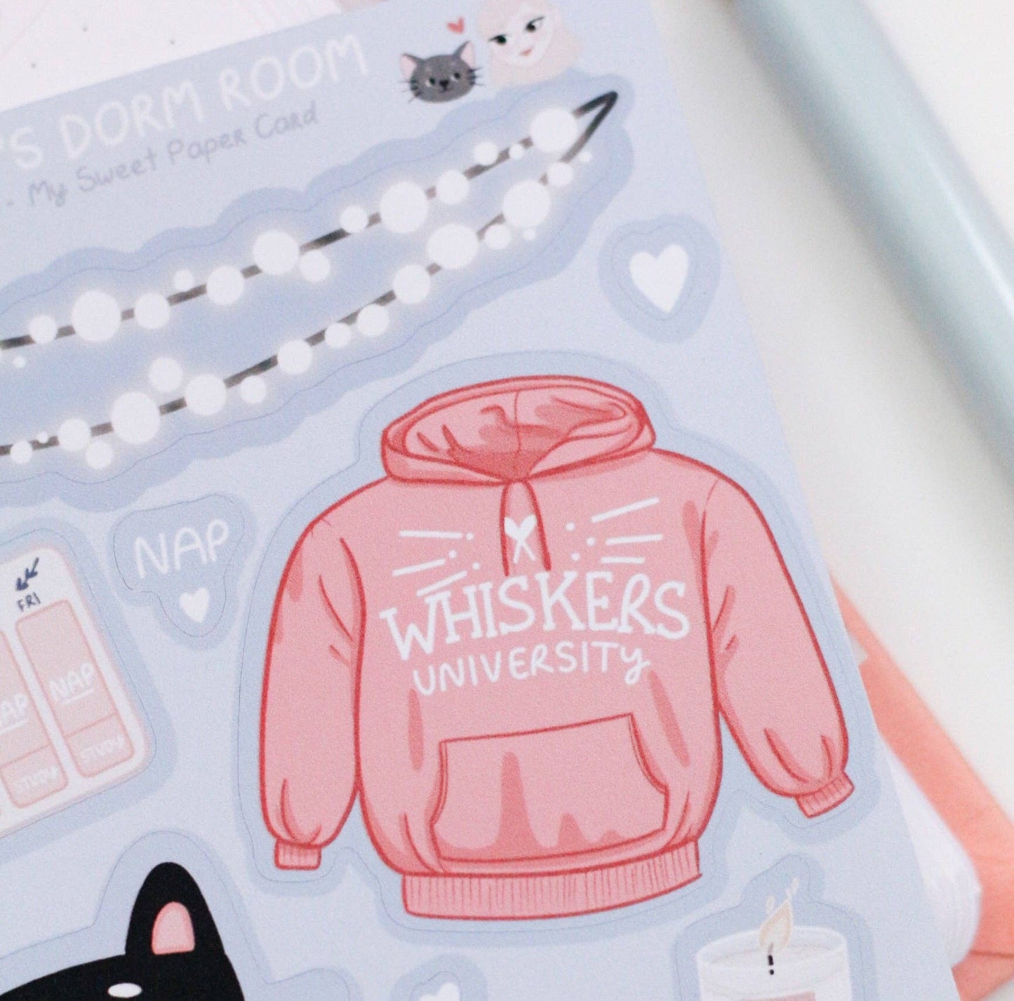 Midnight's dorm room -tarra-arkki | My Sweet Paper Card