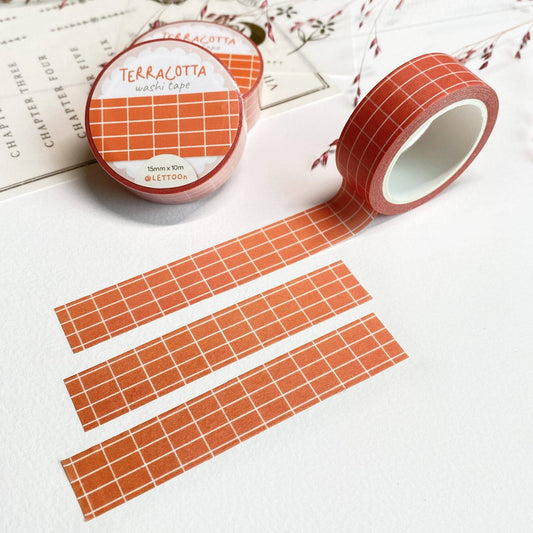 Terracotta Grid -washiteippi | LETTOOn