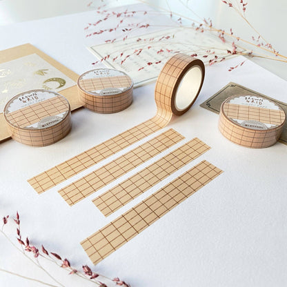 Brown Grid -washiteippi | LETTOOn