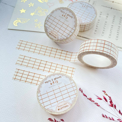 White & Brown Grid -washiteippi | LETTOOn