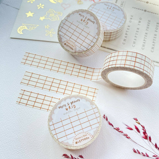 White & Brown Grid -washiteippi | LETTOOn