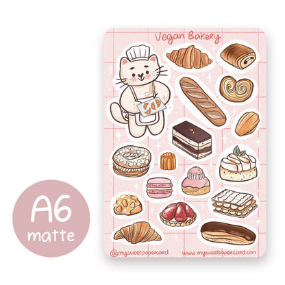 Vegan bakery -tarra-arkki | My Sweet Paper Card