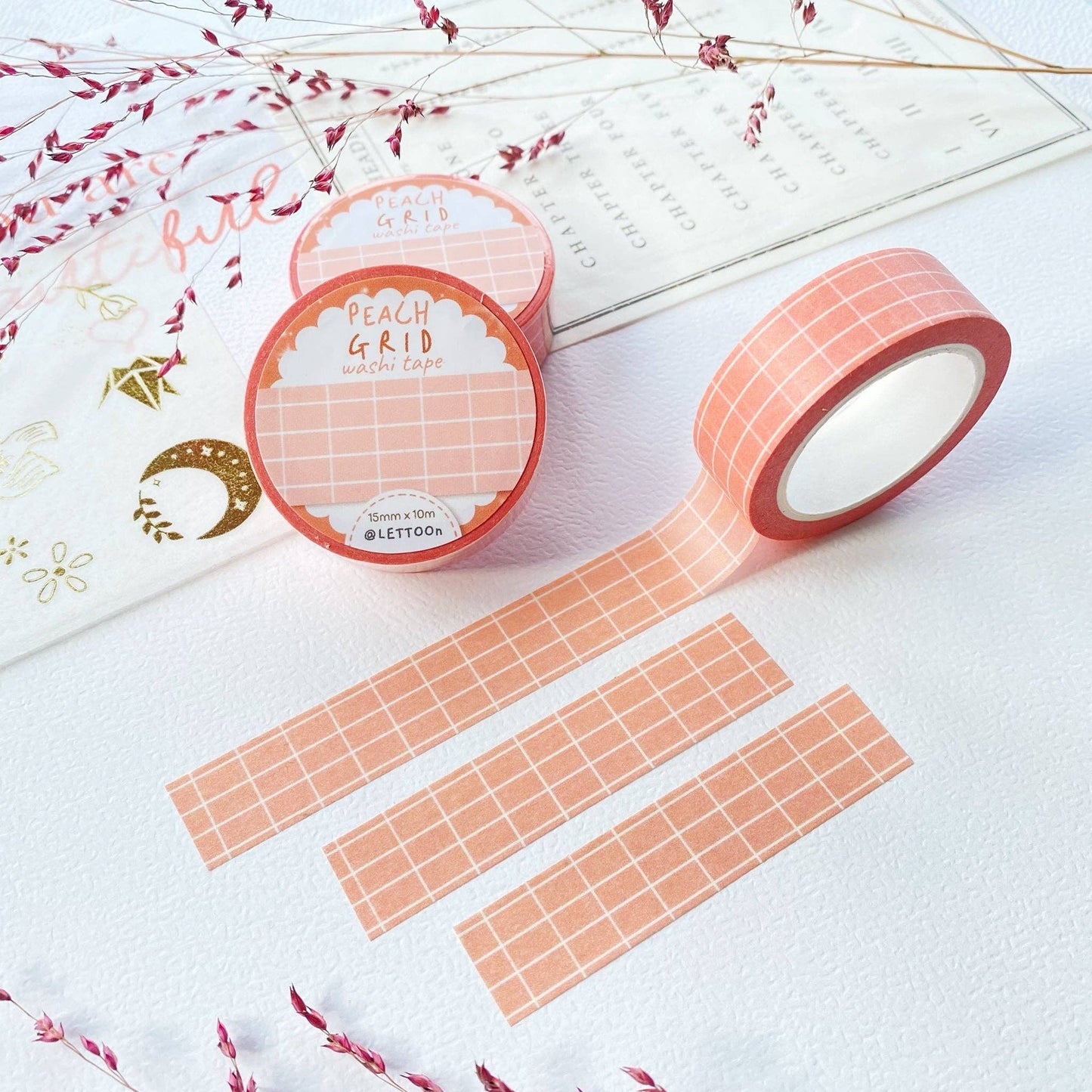 Peach Grid -washiteippi | LETTOOn