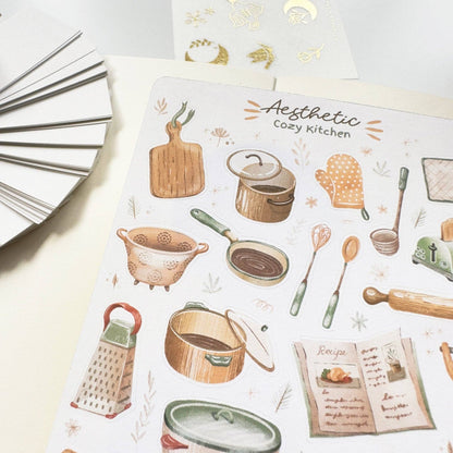 Aesthetic Cozy Kitchen -tarra-arkki | LETTOOn