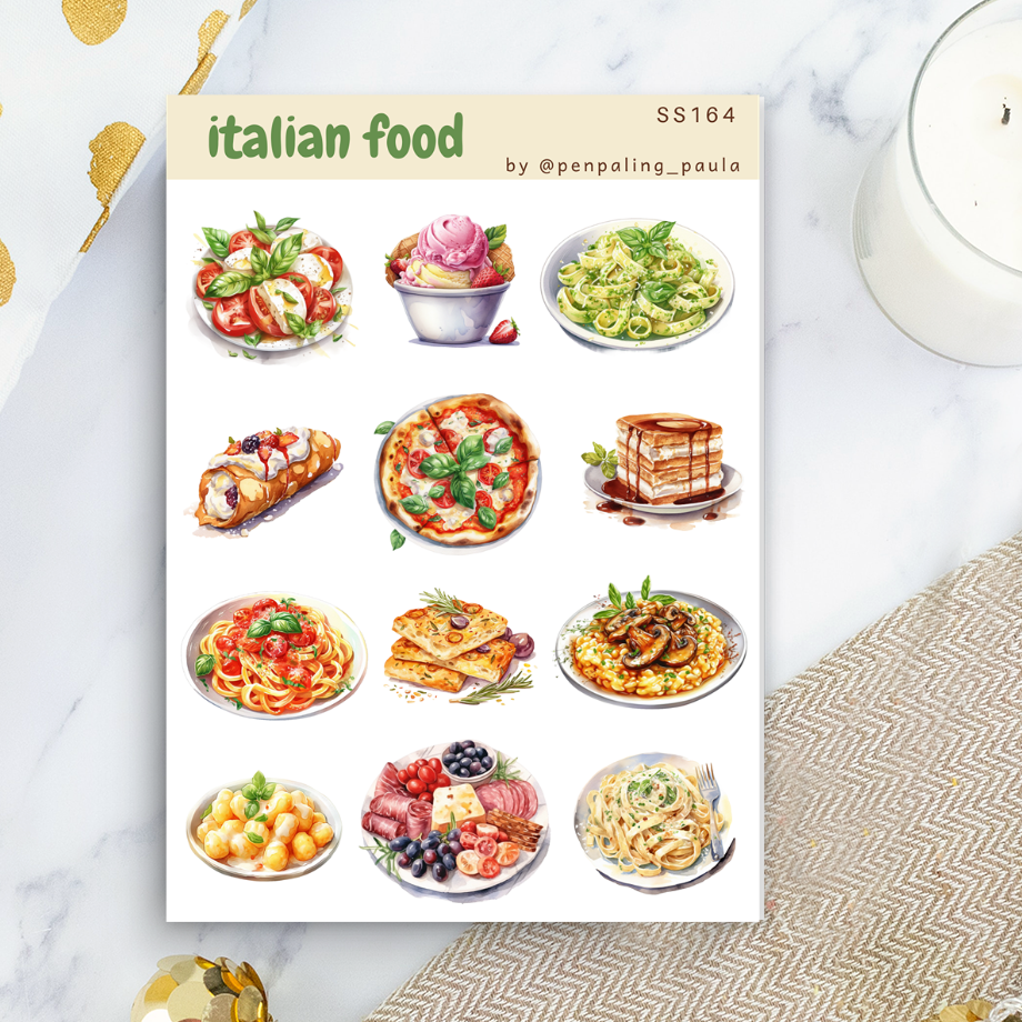 Italian food -tarra-arkki | Penpaling Paula