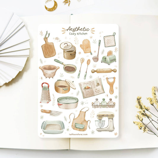Aesthetic Cozy Kitchen -tarra-arkki | LETTOOn