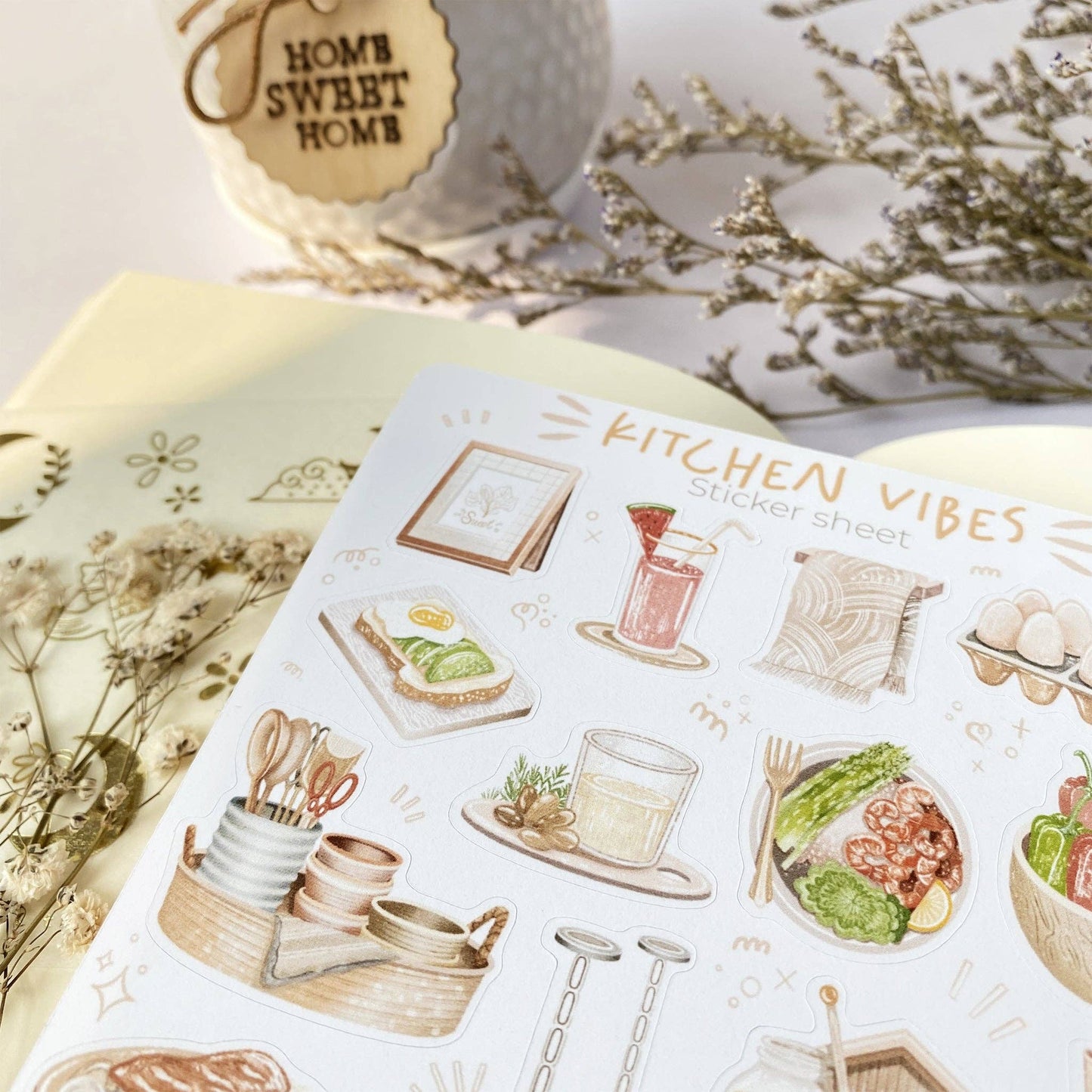 Kitchen Vibes -tarra-arkki | LETTOOn