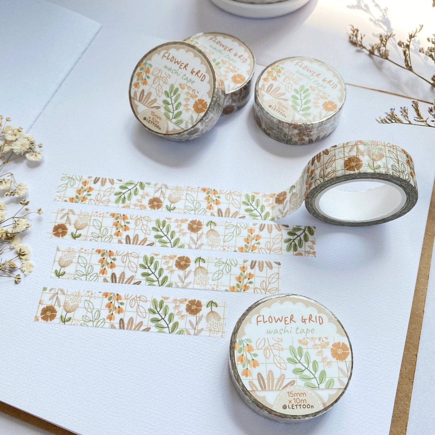 Flower Grid -washiteippi | LETTOOn
