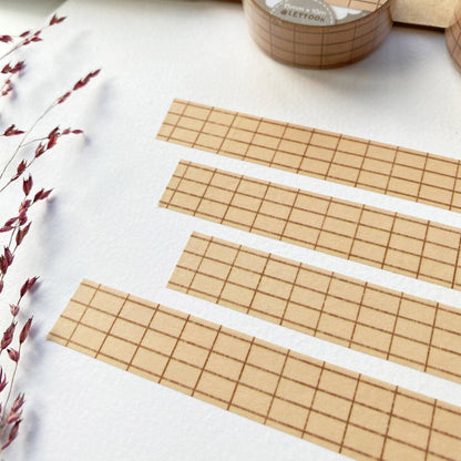 Brown Grid -washiteippi | LETTOOn