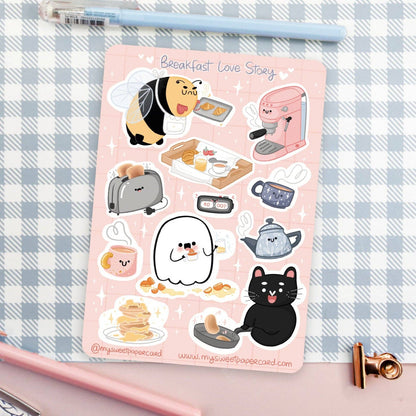 Breakfast love story -tarra-arkki | My Sweet Paper Card