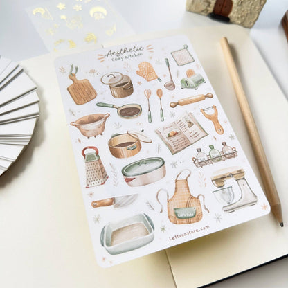 Aesthetic Cozy Kitchen -tarra-arkki | LETTOOn
