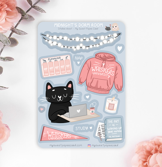 Midnight's dorm room -tarra-arkki | My Sweet Paper Card