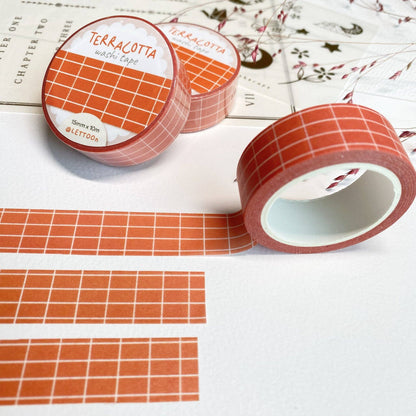 Terracotta Grid -washiteippi | LETTOOn