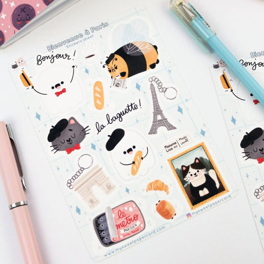 Welcome to Paris -tarra-arkki | My Sweet Paper Card