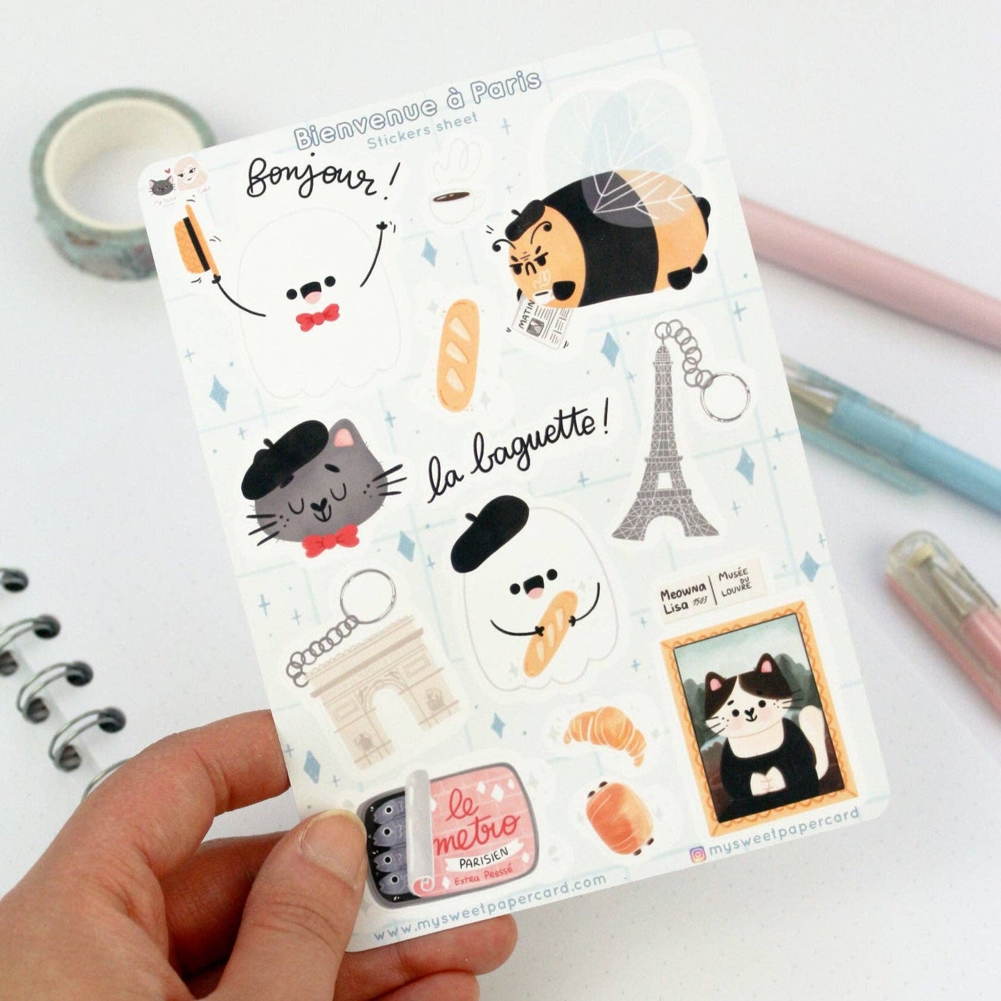 Welcome to Paris -tarra-arkki | My Sweet Paper Card