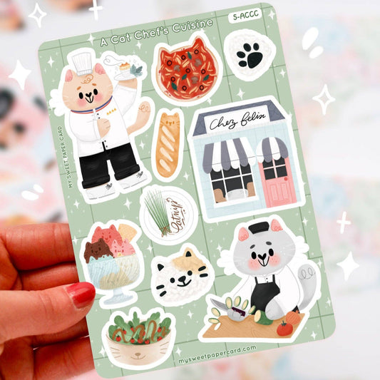 A cat chef's cuisine -tarra-arkki | My Sweet Paper Card