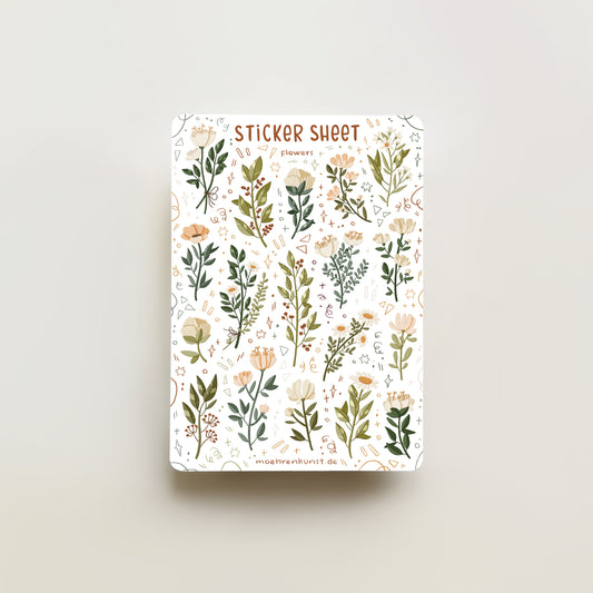 Flowers (white) -tarra-arkki | moehrenkunst